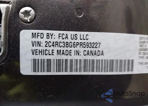 2023 Chrysler Pacifica Touring L Awd из США, поврежденный, VIN 2C4RC3BG6PR593227